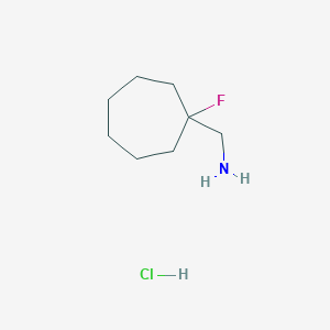 molecular formula C8H17ClFN B13896233 1-(1-Fluorocycloheptyl)methanaminehydrochloride 