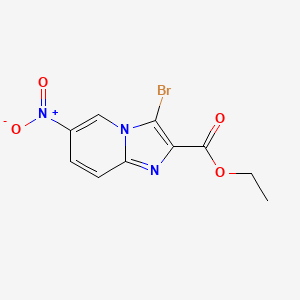 molecular formula C10H8BrN3O4 B1389643 3-Bromo-6-nitroimidazo[1,2-a]piridina-2-carboxilato de etilo CAS No. 1198569-36-6