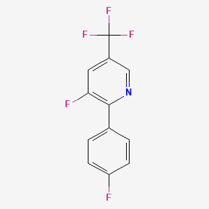 molecular formula C12H6F5N B1389668 3-Fluoro-2-(4-fluorophenyl)-5-(trifluoromethyl)pyridine CAS No. 1214342-33-2