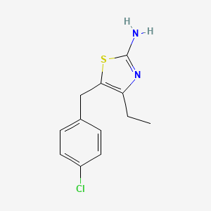 molecular formula C12H13ClN2S B13896747 5-[(4-Chlorophenyl)methyl]-4-ethyl-1,3-thiazol-2-amine 