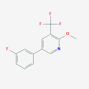 molecular formula C13H9F4NO B1389675 5-(3-Fluorophenyl)-2-methoxy-3-(trifluoromethyl)pyridine CAS No. 1214370-00-9