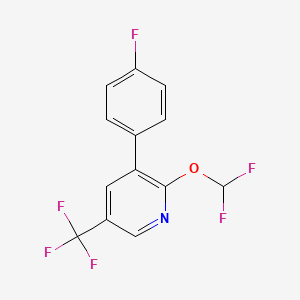 molecular formula C13H7F6NO B1389677 2-(Difluoromethoxy)-3-(4-fluorophenyl)-5-(trifluoromethyl)pyridine CAS No. 1214371-05-7