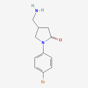 molecular formula C11H13BrN2O B13896770 4-(Aminomethyl)-1-(4-bromophenyl)pyrrolidin-2-one 