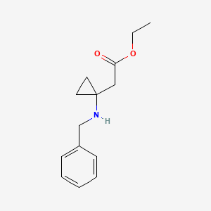 molecular formula C14H19NO2 B13896805 Ethyl 2-[1-(benzylamino)cyclopropyl]acetate 