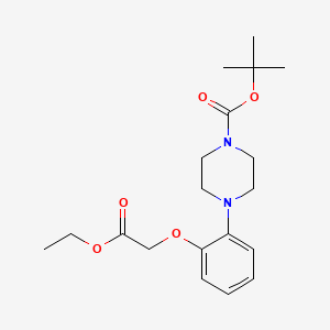 molecular formula C19H28N2O5 B13896829 Tert-butyl 4-[2-(2-ethoxy-2-oxoethoxy)phenyl]piperazine-1-carboxylate 