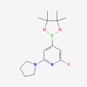 2-Fluoro-6-(pyrrolidin-1-yl)-4-(4,4,5,5-tetramethyl-1,3,2-dioxaborolan-2-yl)pyridine