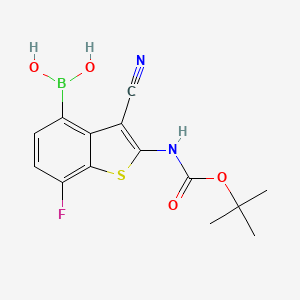 molecular formula C14H14BFN2O4S B13896899 [2-(Tert-butoxycarbonylamino)-3-cyano-7-fluoro-benzothiophen-4-YL]boronic acid 