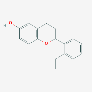 molecular formula C17H18O2 B13896941 2-(2-ethylphenyl)-3,4-dihydro-2H-chromen-6-ol 