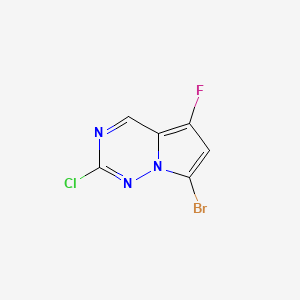 molecular formula C6H2BrClFN3 B13896960 7-Bromo-2-chloro-5-fluoro-pyrrolo[2,1-F][1,2,4]triazine 