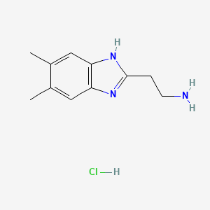 molecular formula C11H16ClN3 B1389706 2-(5,6-Dimethyl-1H-benzoimidazol-2-yl)-ethylamine hydrochloride CAS No. 1185294-80-7