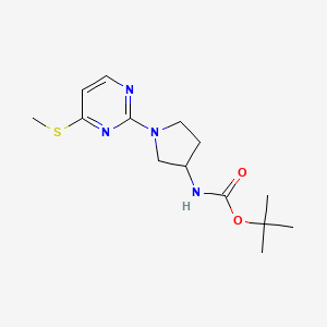 molecular formula C14H22N4O2S B13897069 tert-butyl N-[1-(4-methylsulfanylpyrimidin-2-yl)pyrrolidin-3-yl]carbamate 