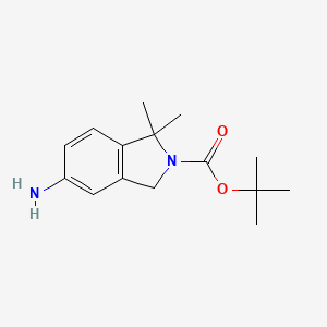 molecular formula C15H22N2O2 B13897096 tert-butyl 6-amino-3,3-dimethyl-1H-isoindole-2-carboxylate 