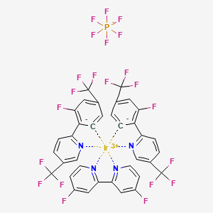 molecular formula C36H16F22IrN4P B13897130 4-fluoro-2-(4-fluoropyridin-2-yl)pyridine;2-[2-fluoro-4-(trifluoromethyl)benzene-6-id-1-yl]-5-(trifluoromethyl)pyridine;iridium(3+);hexafluorophosphate 