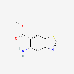 molecular formula C9H8N2O2S B13897134 Methyl 5-amino-1,3-benzothiazole-6-carboxylate 