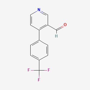 molecular formula C13H8F3NO B13897170 4-(4-(Trifluoromethyl)phenyl)pyridine-3-carbaldehyde 