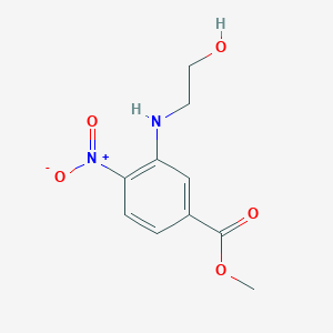 molecular formula C10H12N2O5 B13897179 Methyl 3-((2-hydroxyethyl)amino]-4-nitrobenzoate 