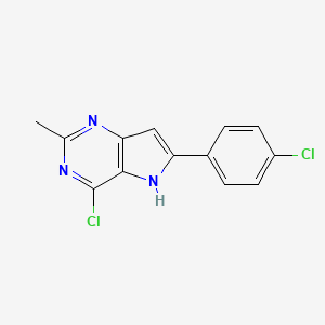 molecular formula C13H9Cl2N3 B13897194 4-chloro-6-(4-chlorophenyl)-2-methyl-5H-pyrrolo[3,2-d]pyrimidine 