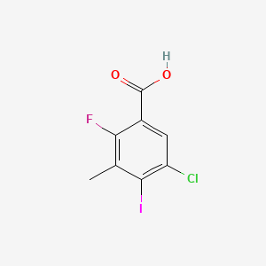 molecular formula C8H5ClFIO2 B13897227 5-Chloro-2-fluoro-4-iodo-3-methylbenzoic acid 