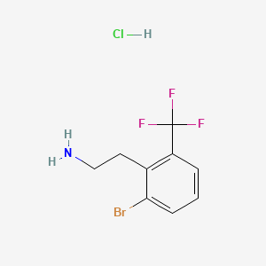 molecular formula C9H10BrClF3N B13897295 2-[2-Bromo-6-(trifluoromethyl)phenyl]ethan-1-aminehydrochloride CAS No. 2923845-58-1