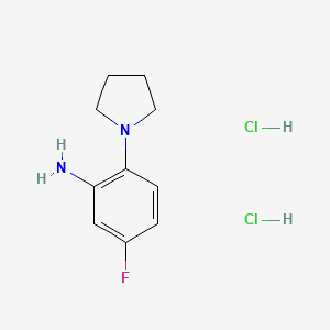 molecular formula C10H15Cl2FN2 B1389733 5-Fluoro-2-(pyrrolidin-1-yl)aniline dihydrochloride CAS No. 1185302-56-0