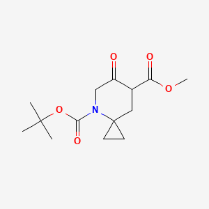 molecular formula C14H21NO5 B13897332 O4-tert-butyl O7-methyl 6-oxo-4-azaspiro[2.5]octane-4,7-dicarboxylate 