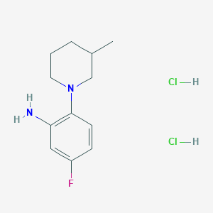 molecular formula C12H19Cl2FN2 B1389734 5-Fluoro-2-(3-methyl-piperidin-1-yl)-phenylamine dihydrochloride CAS No. 1185302-63-9