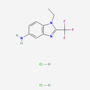 molecular formula C10H12Cl2F3N3 B1389735 1-Ethyl-2-trifluoromethyl-1H-benzoimidazol-5-ylamine dihydrochloride CAS No. 1185293-44-0