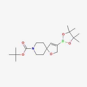 molecular formula C19H32BNO5 B13897356 tert-Butyl 3-(4,4,5,5-tetramethyl-1,3,2-dioxaborolan-2-yl)-1-oxa-8-azaspiro[4.5]dec-3-ene-8-carboxylate 