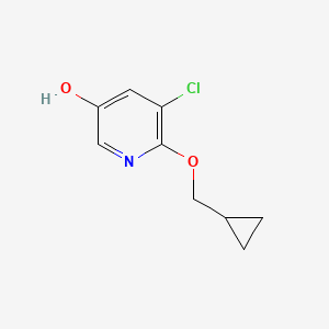 molecular formula C9H10ClNO2 B13897398 5-Chloro-6-(cyclopropylmethoxy)pyridin-3-ol 