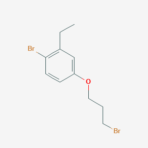 molecular formula C11H14Br2O B13897405 4-Bromo-3-ethylphenyl 3-bromopropyl ether 