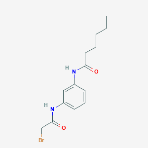 molecular formula C14H19BrN2O2 B1389743 N-{3-[(2-Bromoacetyl)amino]phenyl}hexanamide CAS No. 1138443-24-9