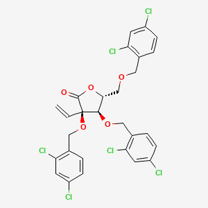 molecular formula C28H22Cl6O5 B13897445 (3R,4R,5R)-3,4-bis[(2,4-dichlorophenyl)methoxy]-5-[(2,4-dichlorophenyl)methoxymethyl]-3-vinyl-tetrahydrofuran-2-one 