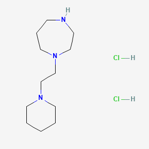 molecular formula C12H27Cl2N3 B1389745 1-(2-Piperidin-1-yl-ethyl)-[1,4]diazepane dihydrochloride CAS No. 1185293-20-2