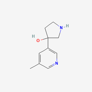 molecular formula C10H14N2O B13897453 3-(5-Methylpyridin-3-yl)pyrrolidin-3-ol 