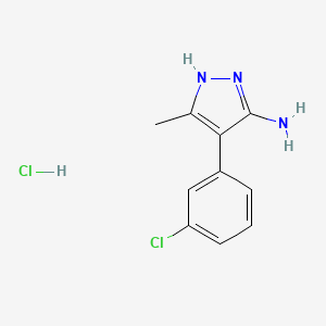 molecular formula C10H11Cl2N3 B1389748 4-(3-Chlorophenyl)-3-methyl-1H-pyrazol-5-amine hydrochloride CAS No. 1239473-16-5