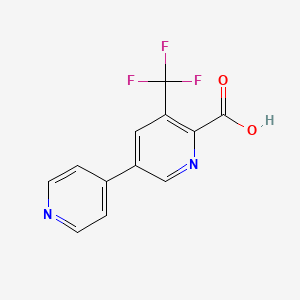 molecular formula C12H7F3N2O2 B1389751 5-(Pyridin-4-yl)-3-(trifluoromethyl)picolinic acid CAS No. 1214364-65-4