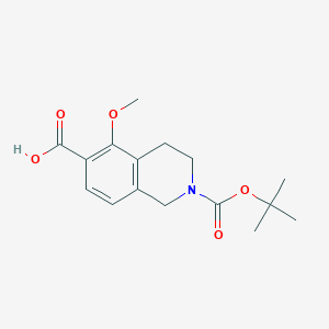 molecular formula C16H21NO5 B13897531 5-methoxy-2-[(2-methylpropan-2-yl)oxycarbonyl]-3,4-dihydro-1H-isoquinoline-6-carboxylic acid 