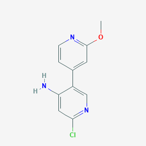 molecular formula C11H10ClN3O B13897537 6-Chloro-2'-methoxy-3,4'-bipyridin-4-amine 