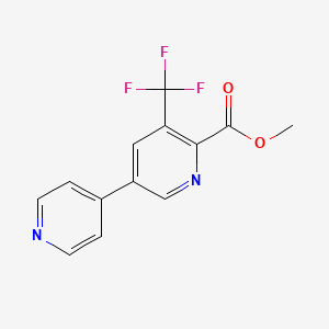 molecular formula C13H9F3N2O2 B1389756 Methyl 5-(pyridin-4-yl)-3-(trifluoromethyl)picolinate CAS No. 1214369-17-1