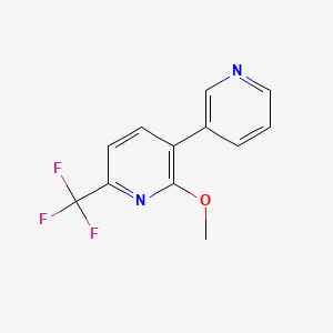 molecular formula C12H9F3N2O B1389757 2-Methoxy-3-(pyridin-3-yl)-6-(trifluoromethyl)pyridine CAS No. 1214336-04-5