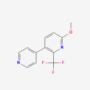 molecular formula C12H9F3N2O B1389758 6-Methoxy-3-(pyridin-4-yl)-2-(trifluoromethyl)pyridine CAS No. 1214376-91-6