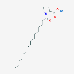 molecular formula C21H38NNaO3 B13897591 Sodium;1-hexadecanoylpyrrolidine-2-carboxylate 