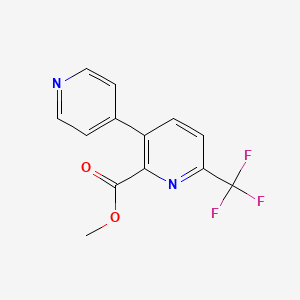 molecular formula C13H9F3N2O2 B1389763 Methyl 3-(pyridin-4-yl)-6-(trifluoromethyl)picolinate CAS No. 1214367-03-9