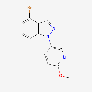 molecular formula C13H10BrN3O B13897642 4-Bromo-1-(6-methoxy-3-pyridyl)indazole 