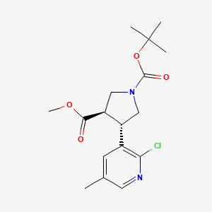 molecular formula C17H23ClN2O4 B1389766 (Racemic trans)-1-tert-butyl 3-methyl 4-(2-Chloro-5-methylpyridin-3-yl)pyrrolidine-1,3-dicarboxylate CAS No. 1228070-72-1