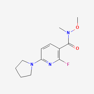 molecular formula C12H16FN3O2 B1389767 2-Fluoro-N-methoxy-N-methyl-6-(pyrrolidin-1-YL)-nicotinamide CAS No. 1228666-39-4