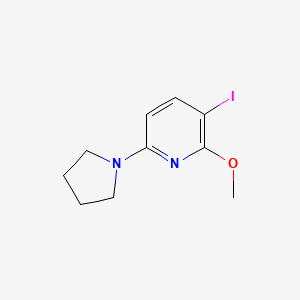 molecular formula C10H13IN2O B1389768 3-Iodo-2-methoxy-6-(pyrrolidin-1-yl)pyridine CAS No. 1228666-06-5