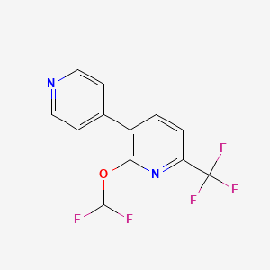 molecular formula C12H7F5N2O B1389770 2-(Difluoromethoxy)-3-(pyridin-4-yl)-6-(trifluoromethyl)pyridine CAS No. 1214359-36-0
