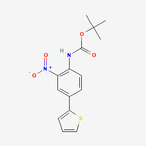 molecular formula C15H16N2O4S B13897729 tert-Butyl 2-nitro-4-(thiophen-2-yl)phenylcarbamate 