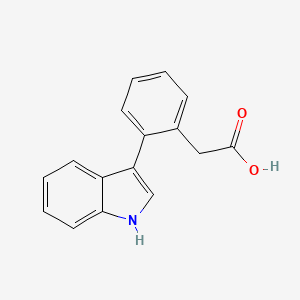 molecular formula C16H13NO2 B13897733 2-(2-(1H-indol-3-yl)phenyl)acetic acid 